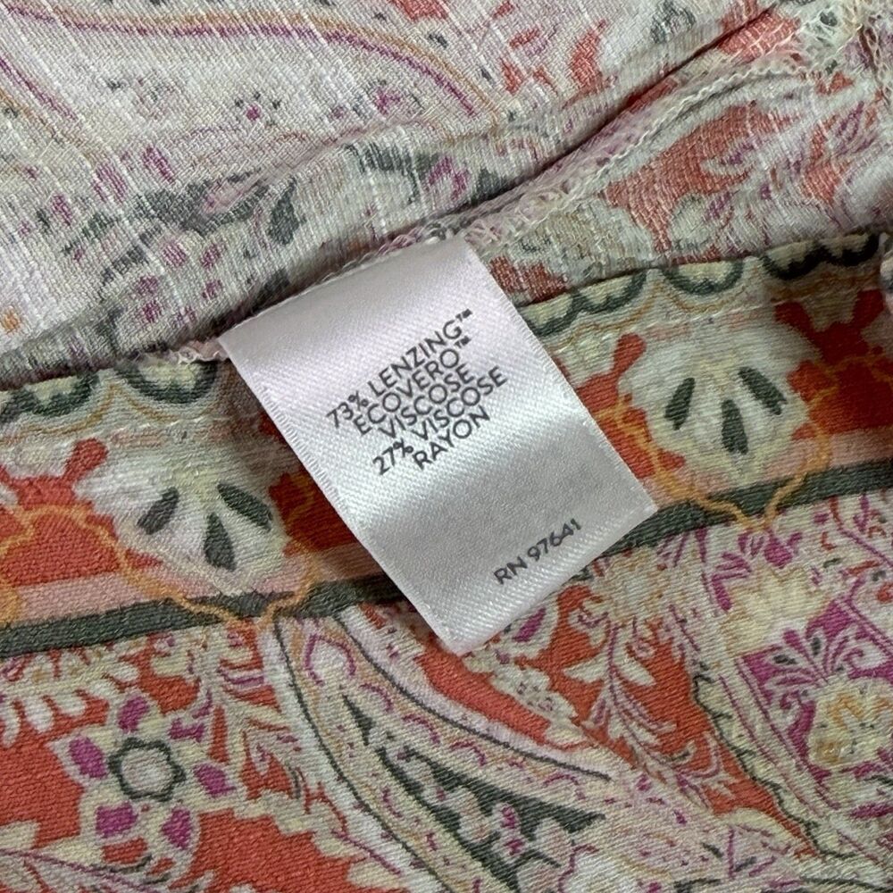 J Jill Paisley Peasant A-Line Dress Womens S Boho Cottagecore Summer EcoVero - Picture 9 of 10